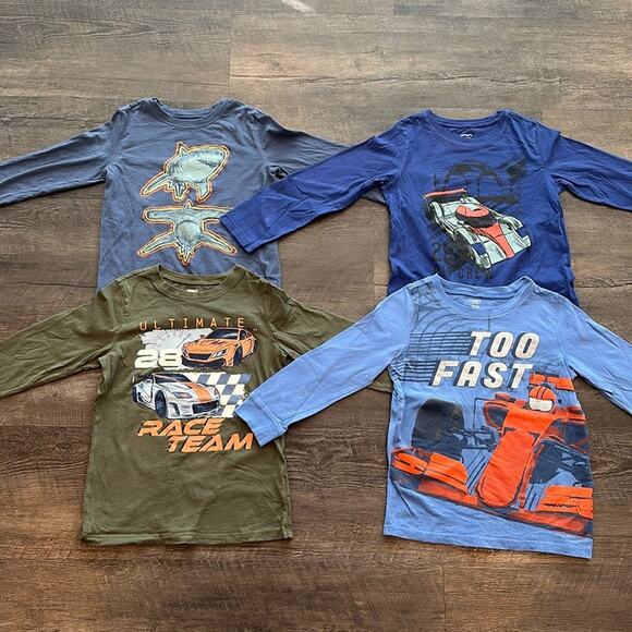 Carter’s/OshKosh BUNDLE (4) Boy’s Size 7 Long Sleeve Tees - Picture 1 of 13